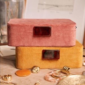 Sezane Gold Velvet Jewlery Box